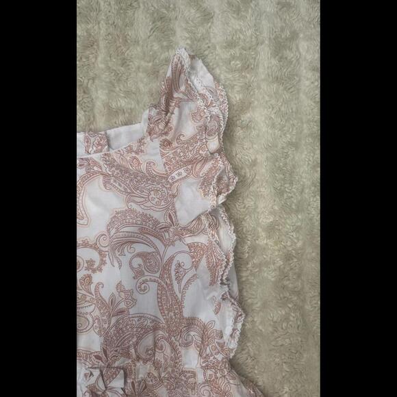 Janie & Jack red/pink/white paisley flutter sleeve cotton summer dress Size 3 - Picture 3 of 9